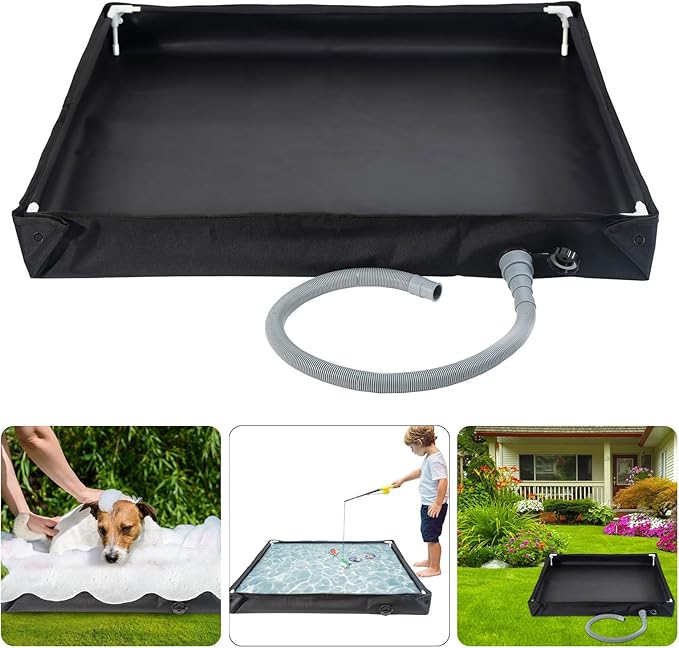 Folding Camping Shower Basins with Drainages Hose Portables Shower Tray for Beach Travel