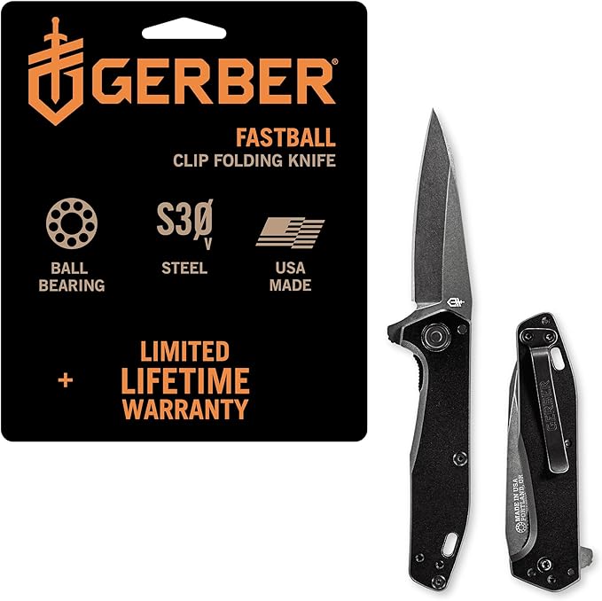 Gerber Fastball Flipper Knife 3 S30V Black Oxide Wharncliffe Blade