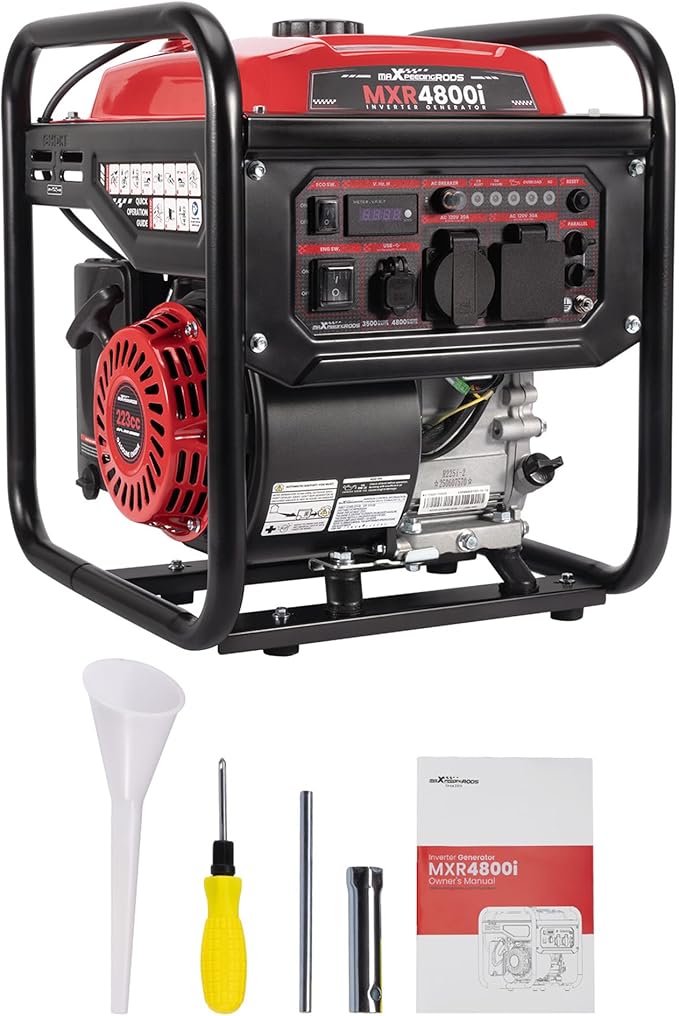 maXpeedingrods 4800 Watt Portable Inverter Generator Gas Powered Open Frame Generator with ECO Mode Lightweight for Outdoor Camping Home Backup Garden