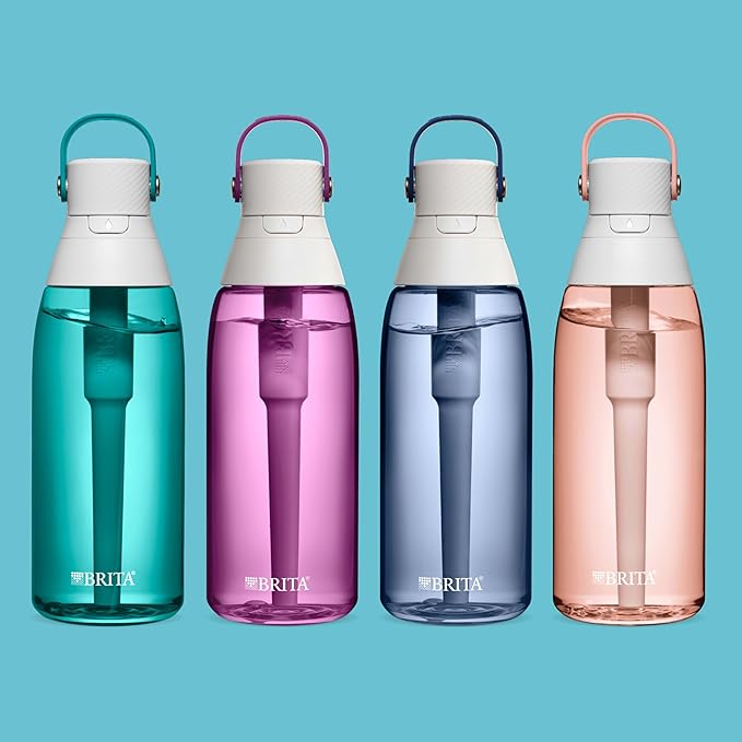 Brita Hard-Sided Plastic Premium Filtering Water Bottle BPA-Free Reusable Replaces 300 Plastic Water Bottles Filter Lasts 2 Months or 40 Gallons Includes 1 Filter Night Sky - 36 oz.