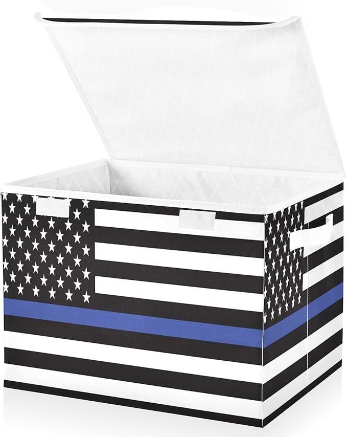 USA Storage Boxes with Lids Collapsible Storage Organizer Large Fabric Storage for Home Studyroom Office