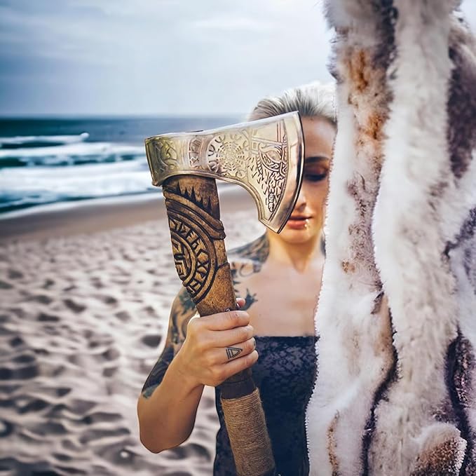 Hand-Forged Custom Axe for Wood Battle Full Functional Viking Axe Battle Axe Bearded Axe Viking Axe Real Weapon Tomahawk Axe Throwing Axe Norse Axe Medieval Axe war Axe Viking Weapons