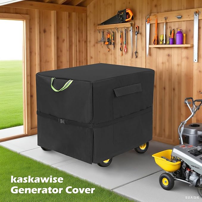 Kaskawise Outdoor Generator Cover 38 L x 28W x 30H Fits 5500-15000W Portable Generators900D Heavy Duty Waterproof Generator Cover with Buckle StrapsAir Vent &amp Carry Bag