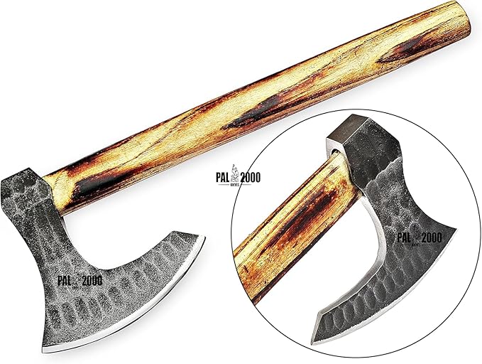 Splitting Axe Camping Chopping Hatchet Viking Tomahawk Battle Hunting Outdoor Solid Wood Handle 2038
