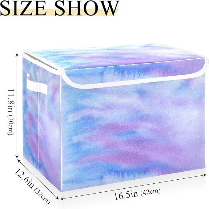 Gradient Storage Container with Lid Collapsible Clothing Storage Lids for Clothes for School Supply Dormroom Storage