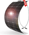 DOKIO 100W 18V Flexible Solar Panel Monocrystalline for 12V Battery Charging Semi-Flexible ETFE Lightweight with MC4 for RV Marine Boat Camper Van Trailer Off-Grid Power