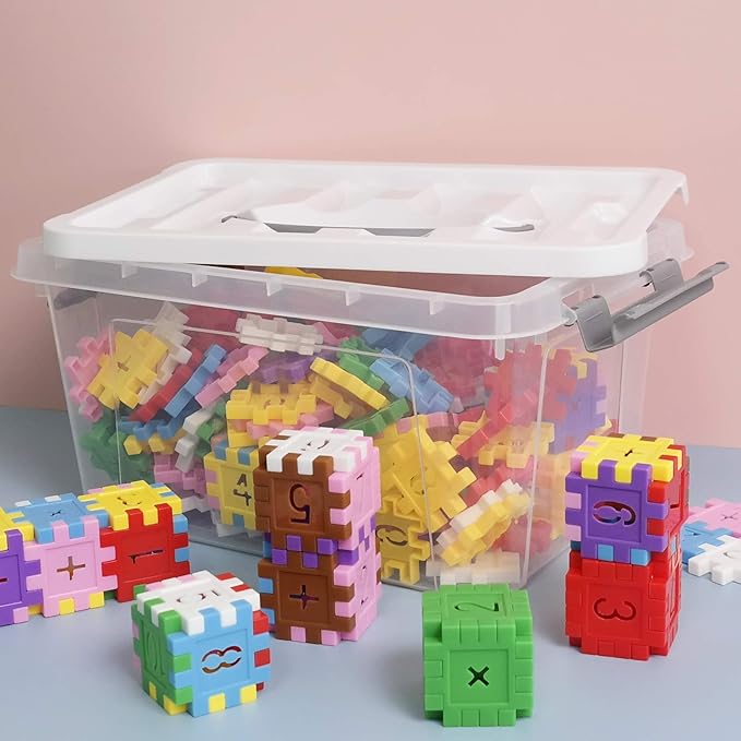 Hespama 5.5 Quart Storage Bin Plastic Latching Box Container 6 Packs