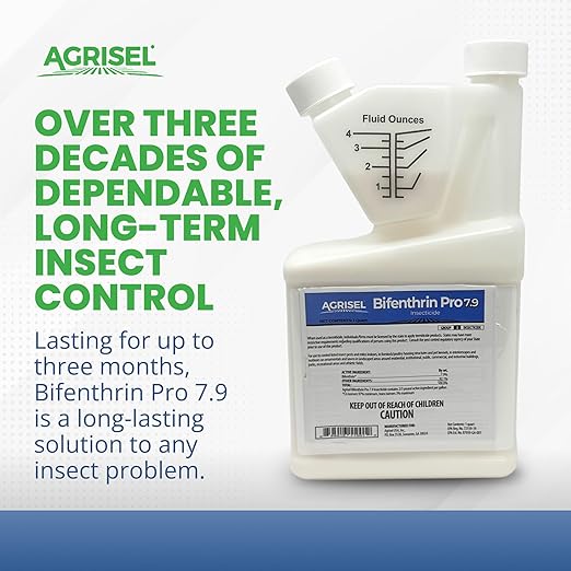 Agrisel Bifenthrin Pro 7.9 Insect Control Safe for Plants &amp Crops Insecticide Effective Against 125+ Insects Includes 3-Pack of Agrisel Protective Gloves 32 Ounces