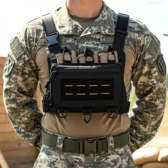 Tactical Chest Pack EDC Chest Bag Utility Molle Chest Rig Pouch with CCW Compartment Adjustable Strap Admin Pouch