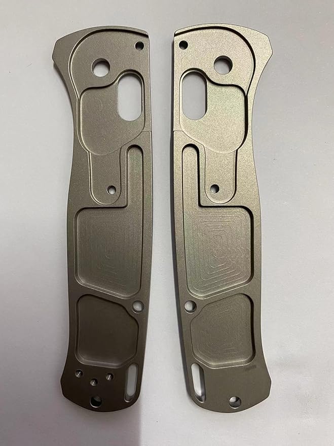 1 Pair Custom Scales Fits for Bugout 535 CNC Titanium Alloy Handle Patch DIY Accessory(Silver)