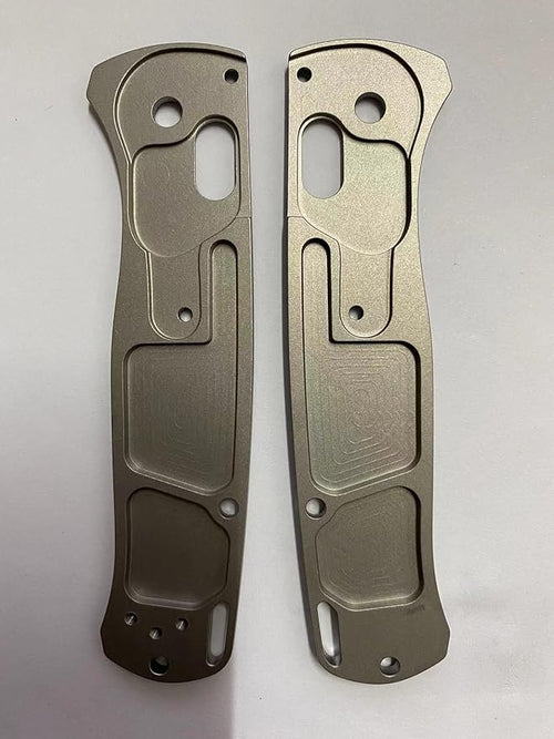 1 Pair Custom Scales Fits for Bugout 535 CNC Titanium Alloy Handle Patch DIY Accessory(Silver)