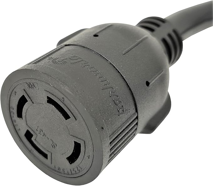 Parkworld 885125 Power Adapter Cord Twist Lock 30 AMP L6-30 Male Plug to 4-Prong Generator 30A Locking L14-30 Female Receptacle
