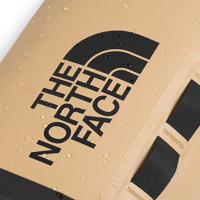 The North Face Base Camp Dry Bag - Roll-Top Waterproof Stuff Sack Ideal for Camping Gear &amp Kayak Accessories Khaki Stone/TNF Black 12 Liters