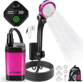 WADEO Portable Shower for Camping 6000mAh Outdoor Electric Shower Rechargeable Pump with Intelligent Digital Display Camping Shower Head Nozzle for Camping Hiking Traveling Washing