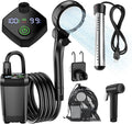 InkTrail Portable Camping Shower with Heater Long-Lasting 6000mAh Rechargeable Camping Shower with Sprayer Head4 Spray ModesIPX7 Waterproof Outdoor Camp Pump for Hiking Travel Car Pet
