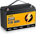 12V 100Ah LiFePO4 Battery Built-in 120A BMS 15000 Deep Cycles Group 31 Lightweight Lithium Iron Phosphate Battery for Home Energy RV Trolling Motor Marine Solar Off-Grid