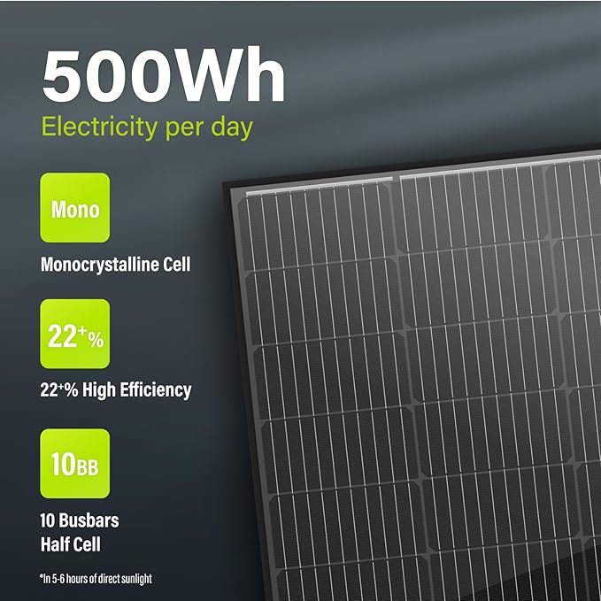 Newpowa 100 Watts Monocrystalline 100W 12V Solar Panel High Efficiency Mono Module RV Marine Boat Off Grid