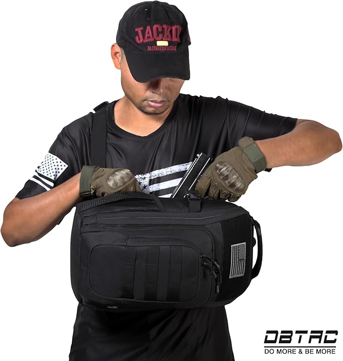 DBTAC Gun Case Bag Small Plus + DBTAC Tactical Large Shoulder Chest Pack (Black)