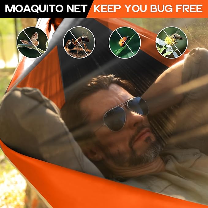 Camping Hammock Mosquito NetDouble &amp Single Portable Hammocks Hammocks with 2 Tree StrapsHammock Tent for Travel CampingCamping Accessories for Indoor Outdoor Hiking Backpacking Backyard Beach