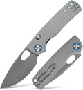 Vosteed Porcupine EDC Knife 2.99 Sandvik 14C28N Steel Blade Gray G10 Handle Top Liner Lock Lightweight Folding Pocket Knives with Clip Outdoor Camping Hunting Knife - A2607