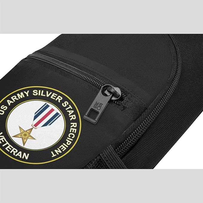 US Army Silver Star Recipient Veteran Chest Pack Leisure Shoulder Crossbody Chest Bag