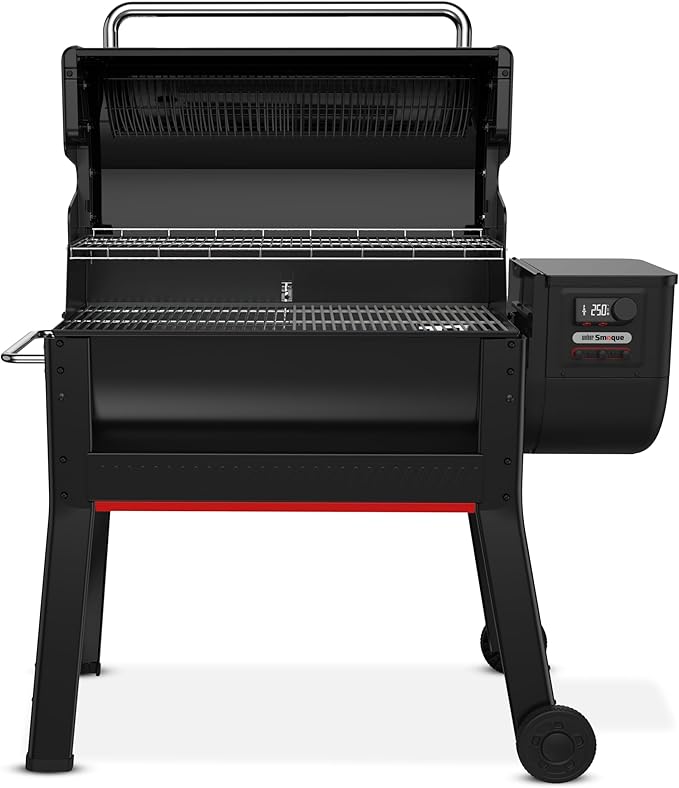 Weber Smoque™ XL 34‑Inch Pellet Smoker Black – Outdoor BBQ Pellet Grill with SmokeBoost™ SmoqueVent™ Airflow System &amp Rapid React™ PID Temperature Control