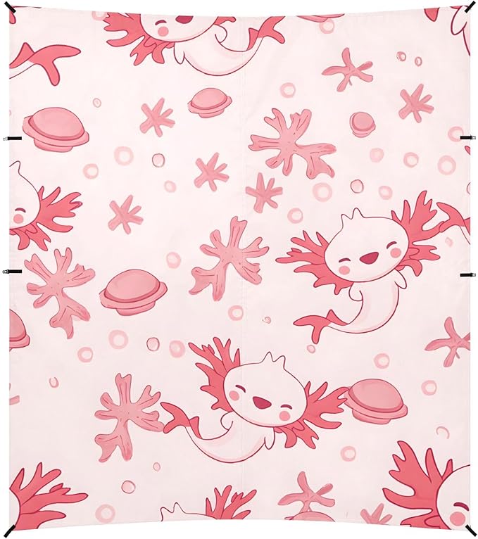 ALAZA Pink Salamander Pattern Beach Tent Sun Shelter Portable Canopy Sunshade for Outdoor Camping Picnics Backyard Fun 10x9 ft