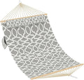 Hammocks 12 FT Double Quilted Fabric Hammock with Spreader Bar and Detachable Pillow 2 Person Hammock for Outdoor Patio Backyard Poolside 450lbs Weight Capacity