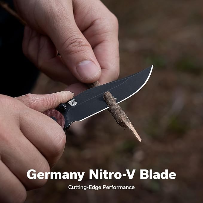 CIVIVI Clingman EDC Pocket Folding Knife with Titanium Reversible Clip 2.99 Nitro-V Blade G10 Handle Liner Lock Knife Gift for Men Women C23065-2 (Burgundy)