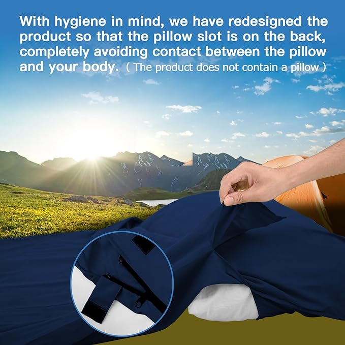 JAICOM Sleeping Bag Liner Travel Sheets &amp Adult Sleep Sack Ultralight and Portable Summer Sleeping Bag - Ideal for Backpacking Hotels and Hostels Business Trips Camping