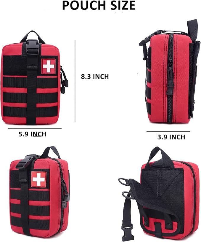 2PCS Tactical EDC Molle Medical Pouch Utility EMT First Aid Kit Survival Bag Waist Pack Hunting Bags（Only Bag）