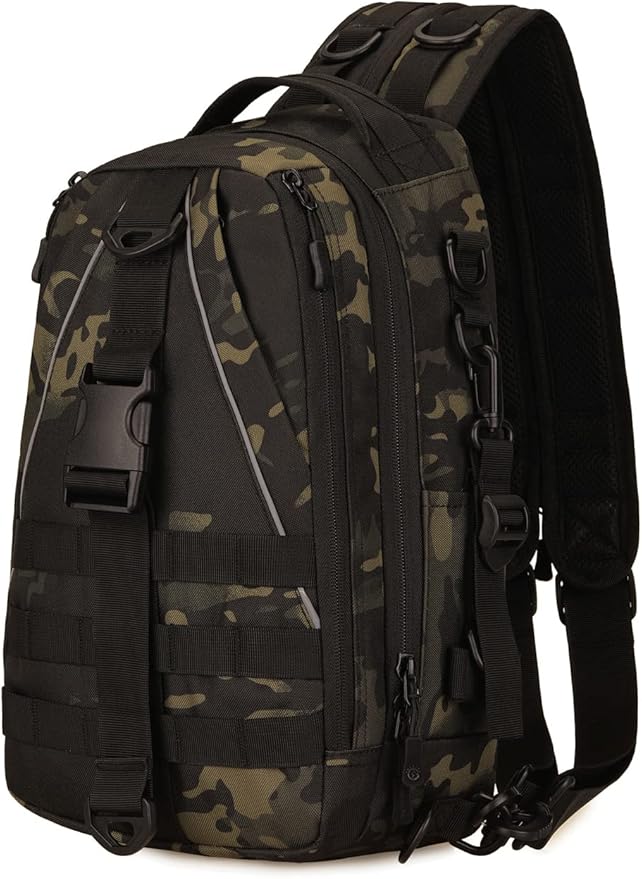Tactical Daypack Molle Sling Bag for Men Chest Pack Molle Backpack Bug Out Bag
