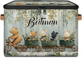 Storage-Bins with Lids Handle Customized Stackable-Storage-Bin for Kids-Boys-Girls-Toys Cube Collapsibl Basket Animals Bear