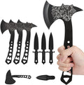 Throwing Axe and Tomahawk 3 Pack Protective Nylon Sheath with Built-in Corkscrew10.4 Full Tang Stainless Steel Throwing Tomahawk
