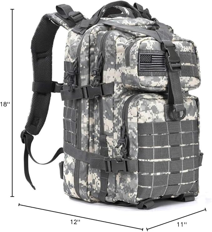 REEBOW GEAR Military Tactical Backpack for Men Large 34L Army 3 Day Assault Pack Molle Bag Backpacks (34L Camouflage ACU)
