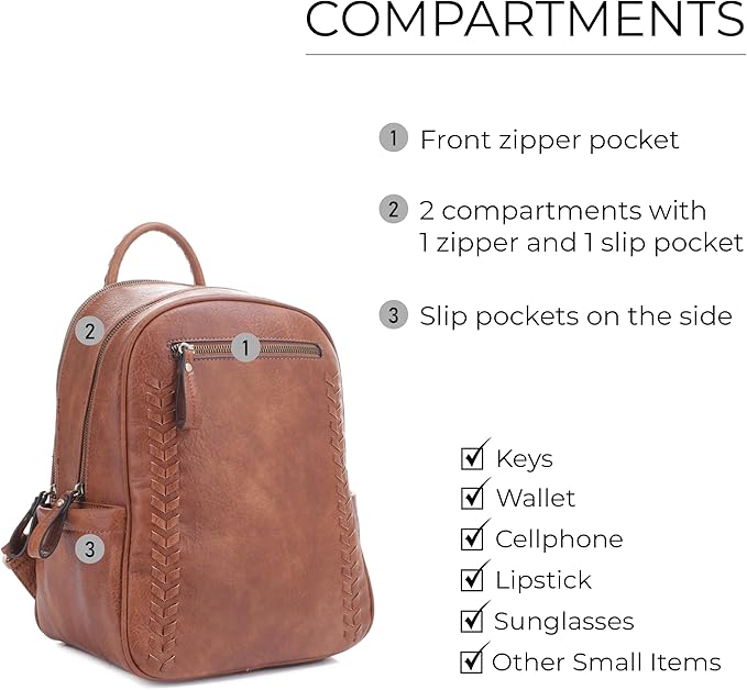 JESSIE &amp JAMES Women's Large Multi Compartments Fashion Concealed Carry Backpack|TN
