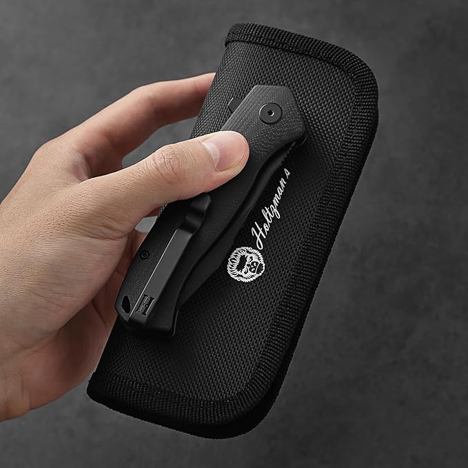 Holtzman's Gorilla Survival Folding Pocket Knife with D2 Steel Blade and Black G10 Handle - EDC Gift Set for Men and Women - Perfect for Everyday Carry