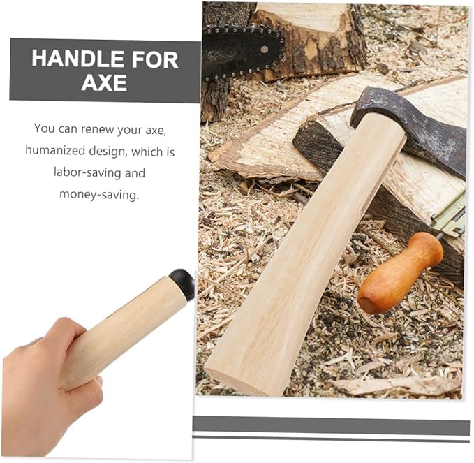 Abaodam 2sets Axe Wooden Handle Replacement Fit for Camping Axe Easy to Install Handle