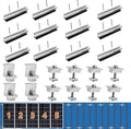 Solar Panel Bracket Kit 12 Pcs Aluminium Mounting Rail 120mm Solar Panel Mount 30mm/35mm Z-Bracket Set Center Clamps Solar Mounting Rail Connector for Metal Roof Tin Roof Flat Roof Sheet Roof