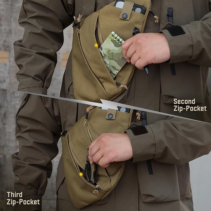WYNEX Tactical Crossbody Sling BagConcealed Carry Bag for Men WomenAnti Theft Crossbody Bags CCW Bags EDC Carry