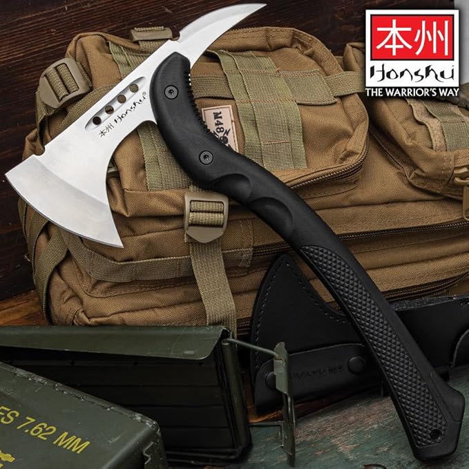 Honshu Karito Tomahawk Axe | Savage Blend of Tradition and Innovation | Premium Leather Sheath