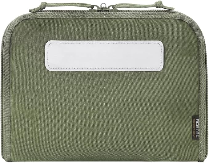 ACETAC [3-Pack Tactical Handgun Case Pistol Storage with Reflective Patch Universal CCW Holster Wrap Hook and Loop Mag Panel (OD Green)