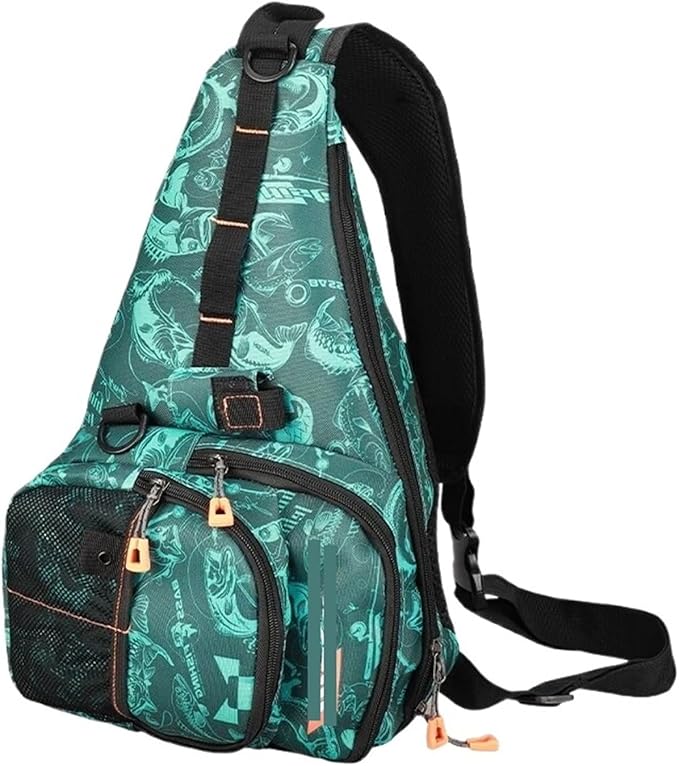 Spinning Casting Rod Bag Multi-Functional Big Capacity Waterproof Handbag Waist Crossbody Chest Fishing BackPack(Grey)