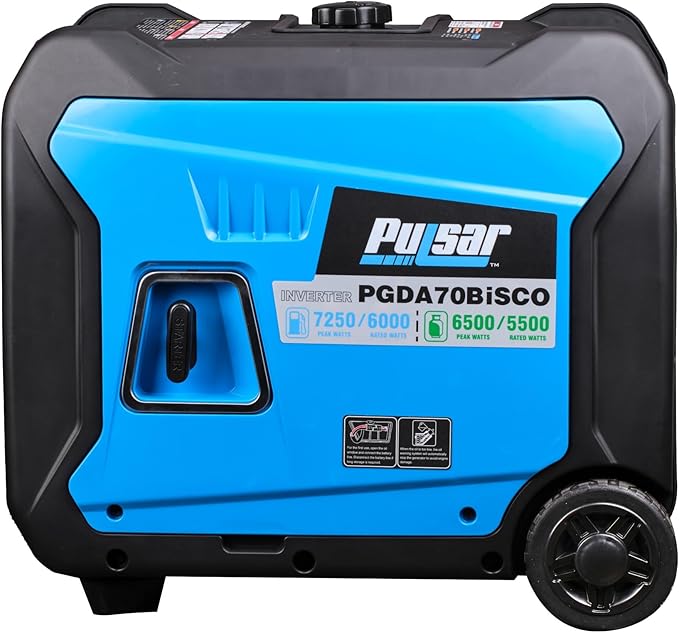 Pulsar 7250-Watt Super Quiet Dual Fuel Inverter Generator with Remote Start
