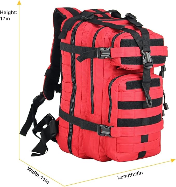 Small Military Tactical Backpack 30L Assault Backpack Tactical Bag for OutdoorHiking Camping Travel (RED)