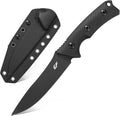 Eafengrow EF125 Fixed Blade Knife 14c28n Steel Blade Coated Black Titanium G10 Handle Scales Fixed Knifes for Outdoor Camping Hunting Survival EDC Tool Knives with Kydex Sheath(Black)