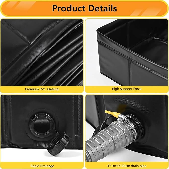 Camping Shower Floor with Drain Pipe Shower Floor Foldable Portable Showers for Camping Beach Outdoor Shower
