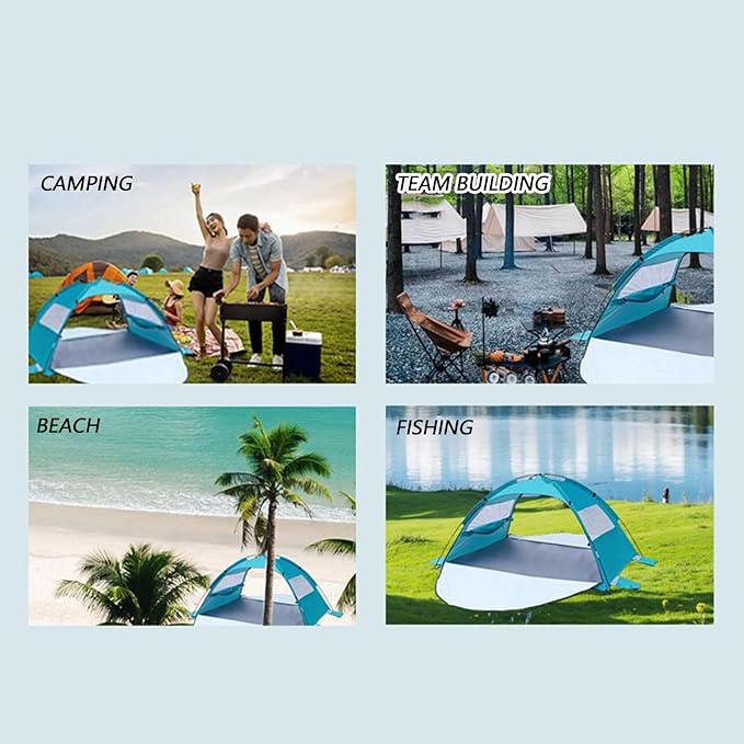 Tent for BeachUPF50+ Ventilated CanopyPortable Sun Shelter - for Camping Backyard Picnic Beach Patio Outdoor Backpacking Travel