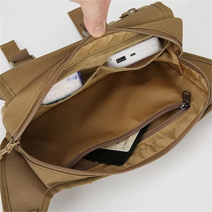 Tactical Fanny Pack Nylon Waist Bag Large Capacity Waterproof Molle Chest Rig Crossbody Shoulder Bag for Hiking Cycling