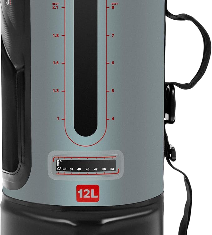 Camping Shower 12L Portable Pressure Camp Shower Outdoor Shower Camping Shower Bag with Pressure Foot Pump and Shower Nozzle for Beach Camping Swim Travel Hiking Trip